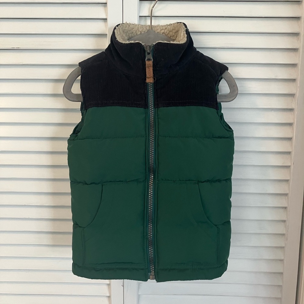3T Carters Green and Black Puffer Vest
